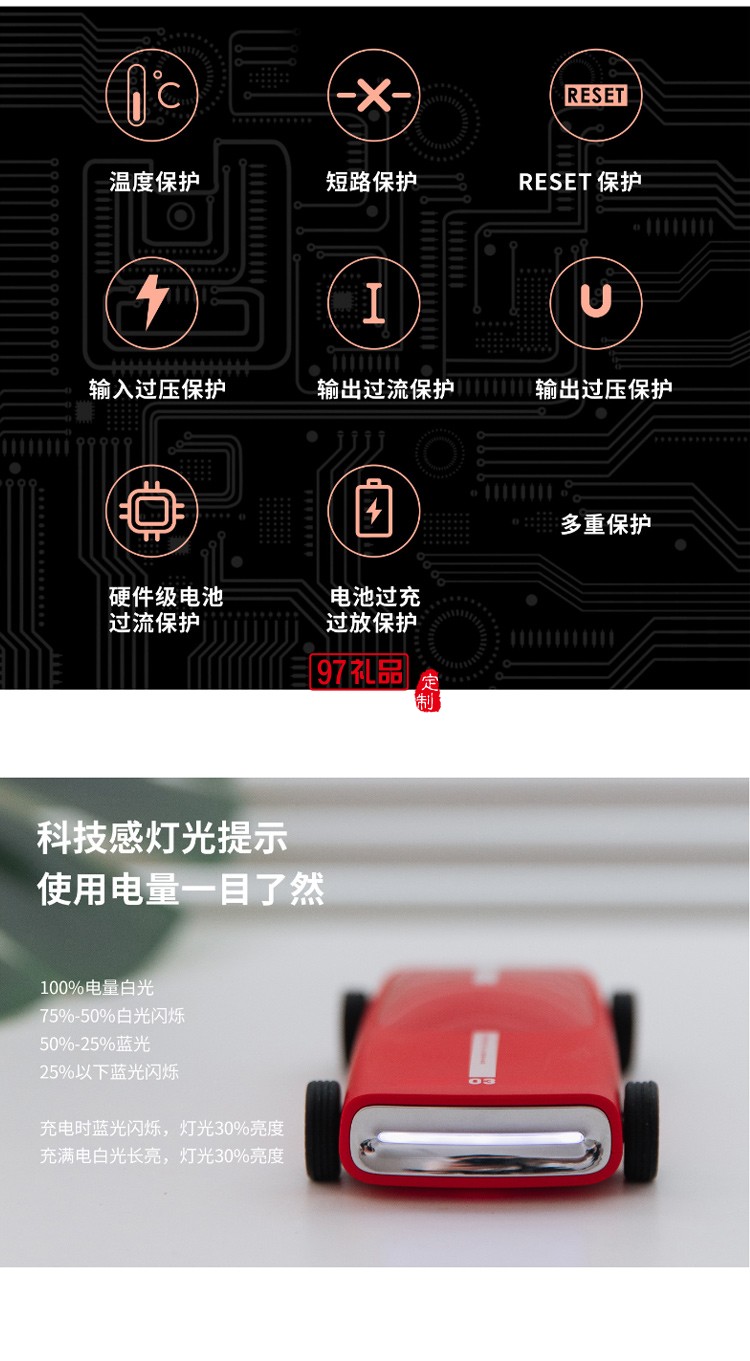 跑車充電寶快充蘋果13移動(dòng)電源公司廣告禮品定制