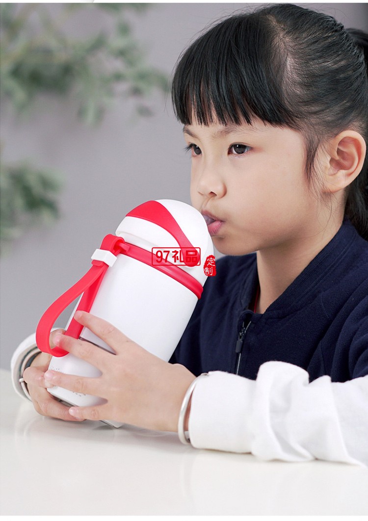 兒童智能水杯機器人保溫杯帶吸管食品級小學(xué)生幼兒園女孩禮品杯子定制