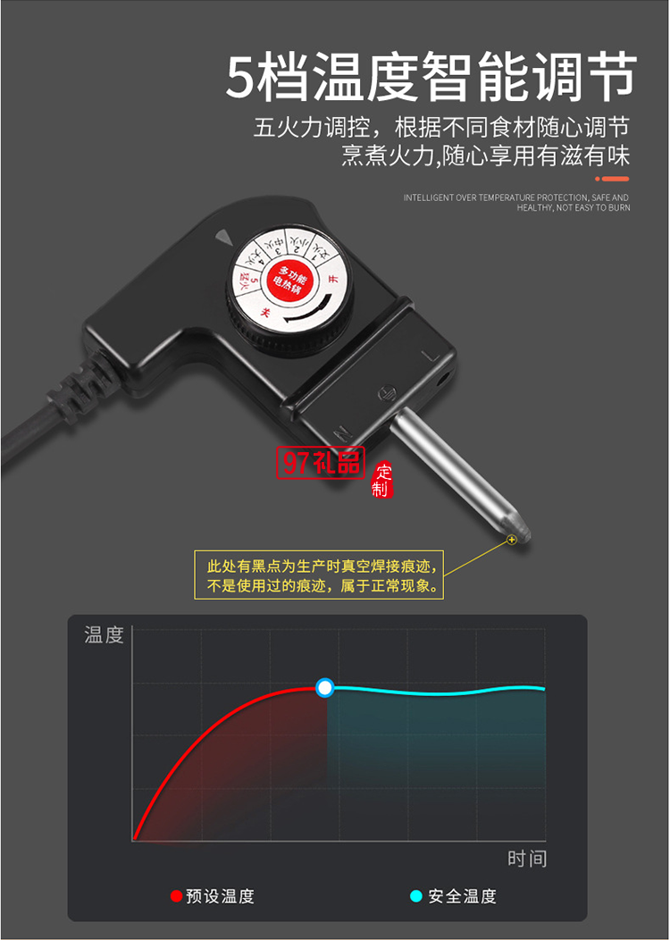 紅雙喜烤涮一體鍋涮烤鴛鴦電火鍋燒烤一體鍋送客戶禮品員工福利