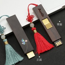 創(chuàng)意中國(guó)風(fēng)古風(fēng)紅木質(zhì)U盤(pán) 車載告高速定制刻字