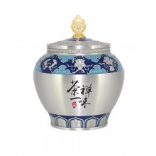 純錫茶葉罐金屬工藝品商務(wù)禮品紀(jì)念品定制 茶禪一味-茶葉罐