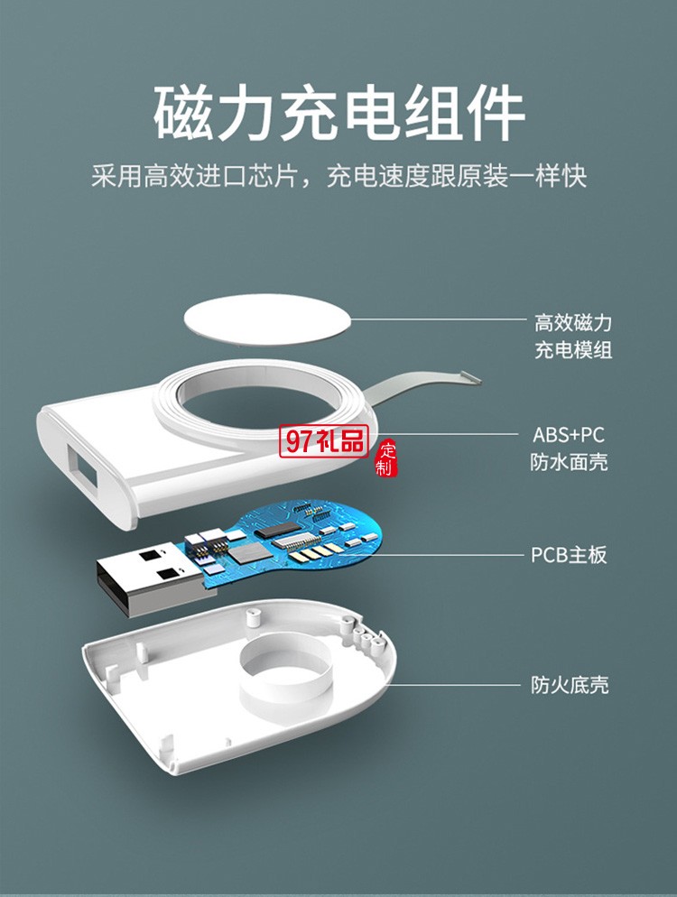 無(wú)線充磁力充iwatch1/2/3/4/5/6/7 蘋果手表無(wú)線充電器