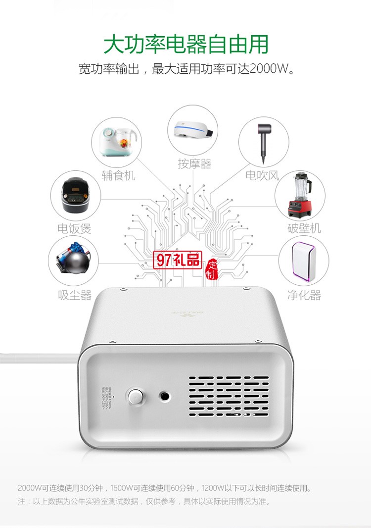 公牛變壓器220V轉110V電壓轉機GN-P5定制公司廣告禮品