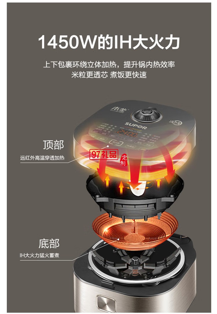 蘇泊爾4L電飯煲多功能智能電飯煲SF40HC81定制公司廣告禮品