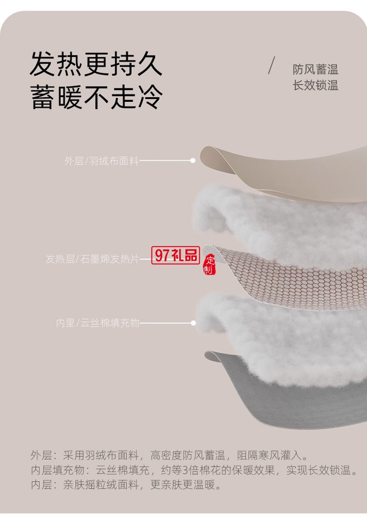 向物石墨烯發(fā)熱圍巾智能電加熱圍脖護頸頸椎保暖披肩男女冬季禮物